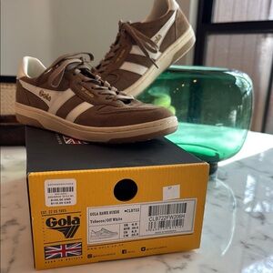 Gola Tobacco and Off White Suede Sneakers
